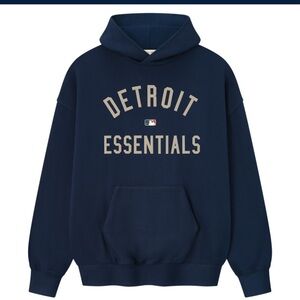 FEAR OF GOD Detroit Tigers Essentials Hoodie Navy NWT SOLD OUT HTF Authentic